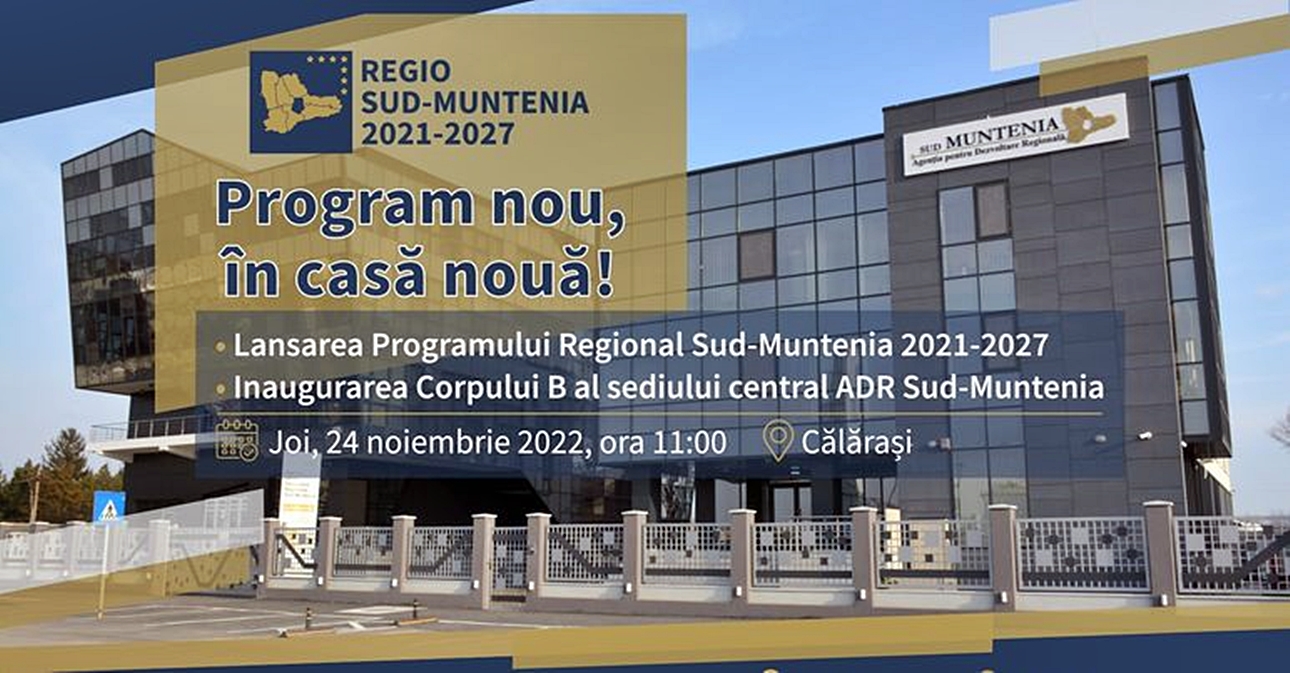 ADR Sud Muntenia: Peste 1,5 miliarde de euro vor fi disponibile în Regiunea Sud-Muntenia pentru finanțarea proiectelor în exercițiul financiar european 2021-2027!