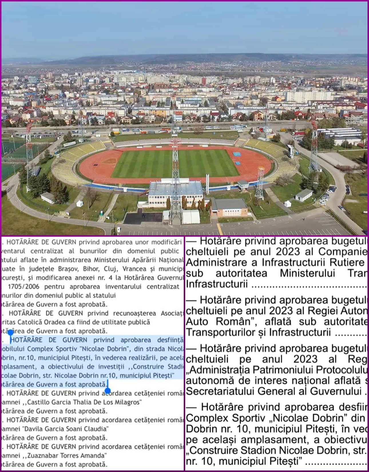 Un nou pas pentru construirea noului stadion din Piteşti!